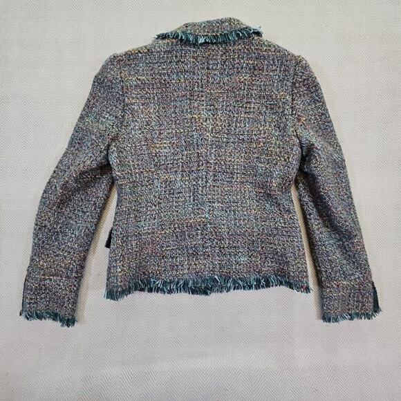 Rafaella Women's Size 8 Wool Blend Long Sleeve 3 Buttons Up Blazer Jacket Chunky - Picture 10 of 16